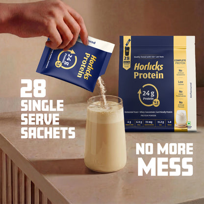 Horlicks Protein Powder 1kg with 28 sachets | Unflavoured